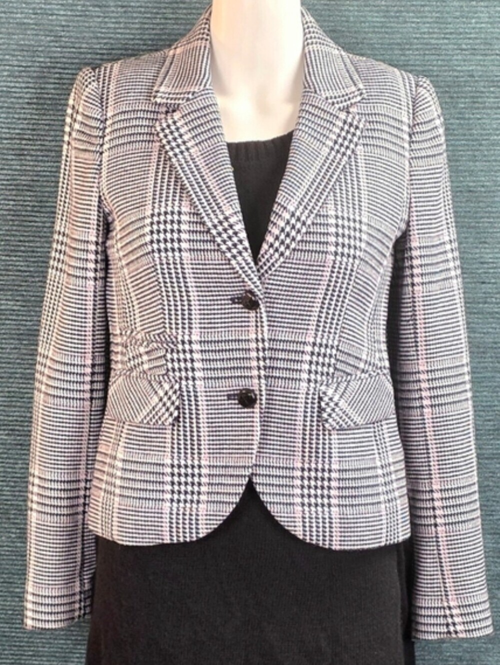 1901 Cropped Houndstooth Blazer